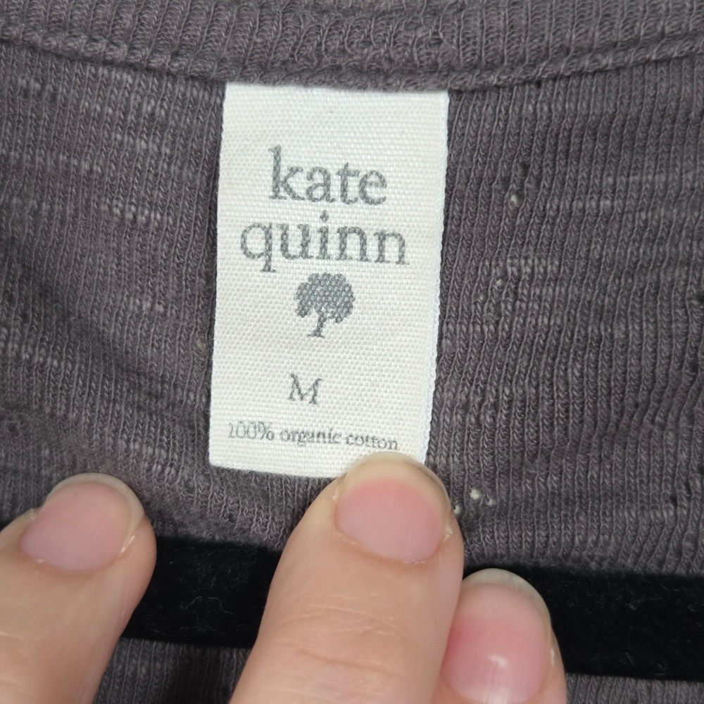 Kate Quinn Organic Cotton Pointelle Tops Bundle S M Gray Black Long Sleeve - Picture 3 of 8